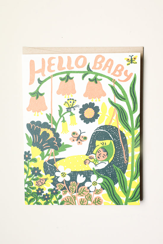Load image into Gallery viewer, Hello Baby Gnomes Greeting Card
