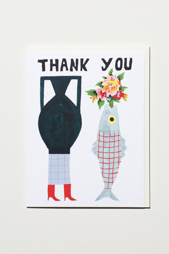 Fish and Vase Thank You Greeting Card