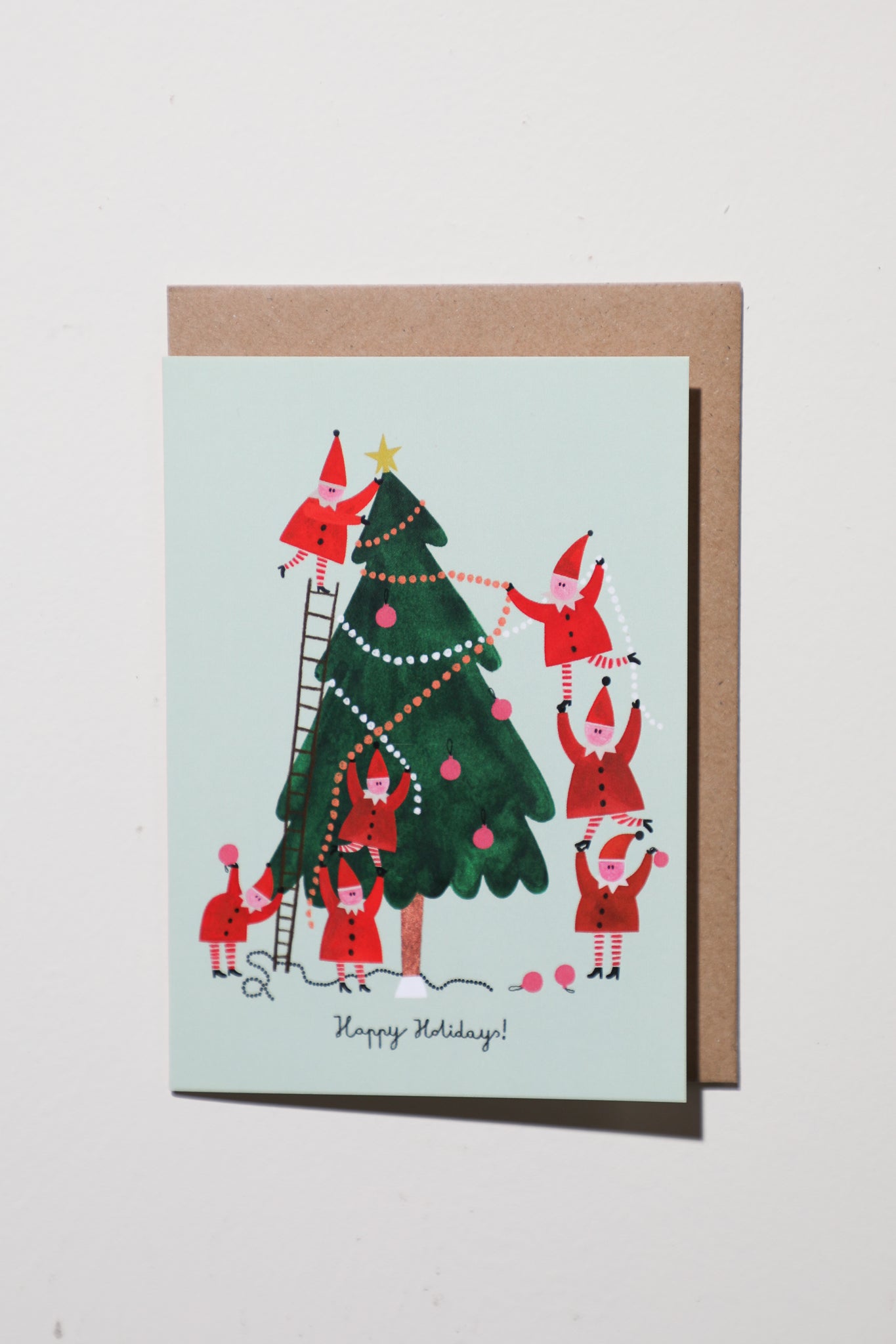 Christmas Tree Elves Greeting Card