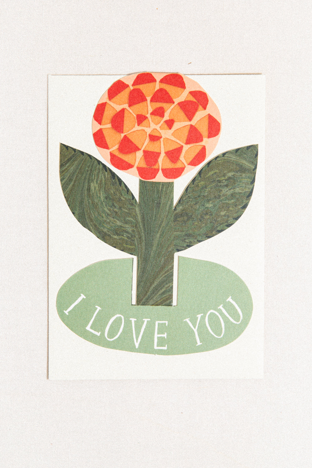 Love You Flower Standing Greeting Card