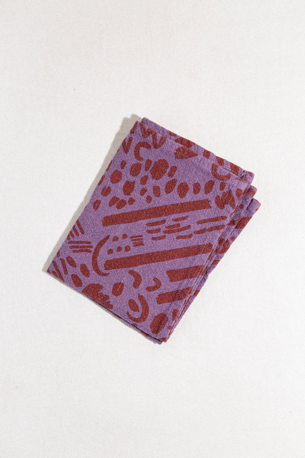 Dashes Tea Towel / Brick + Misty Mauve