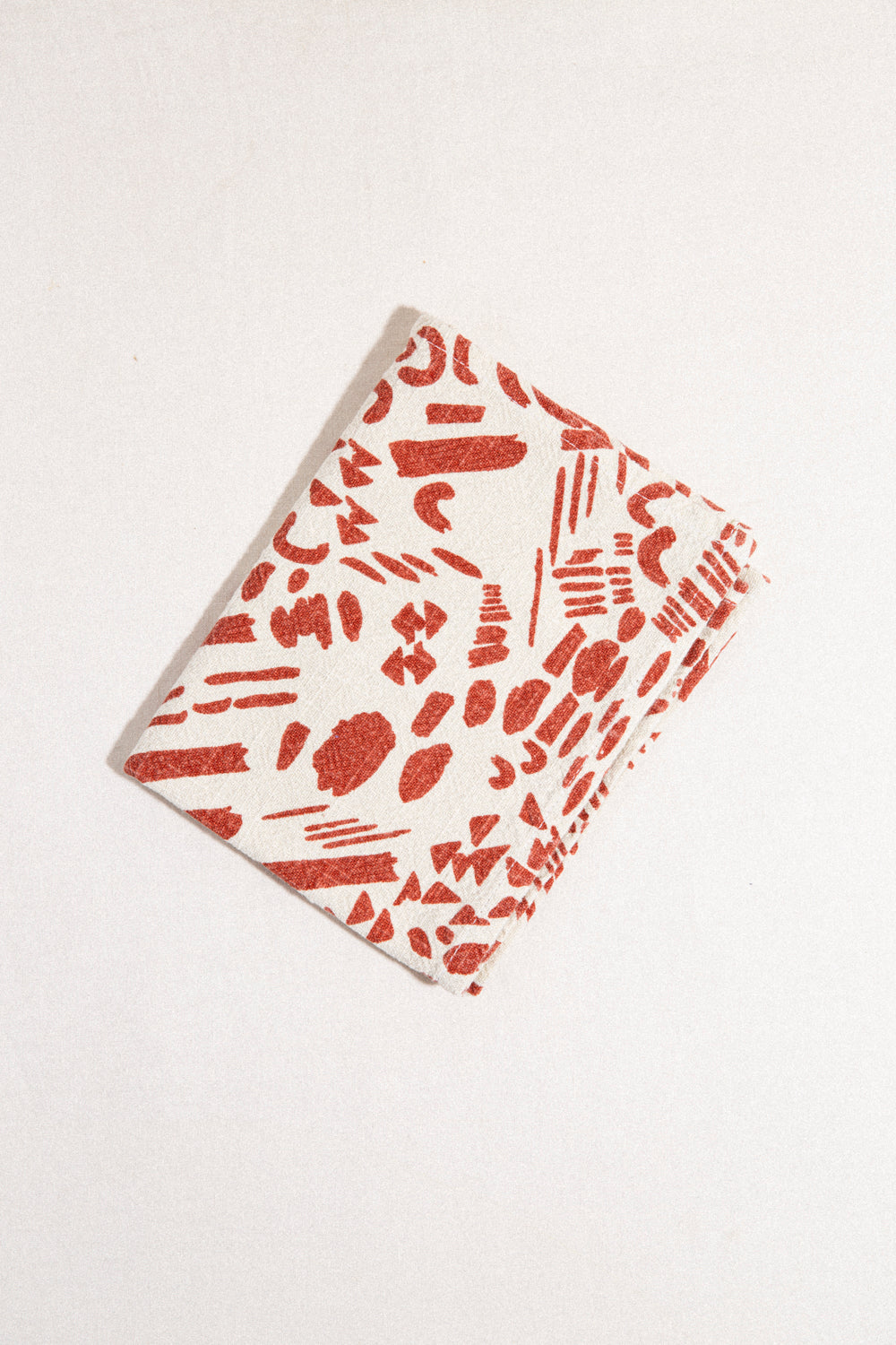 Dashes Tea Towel / Brick + Cream