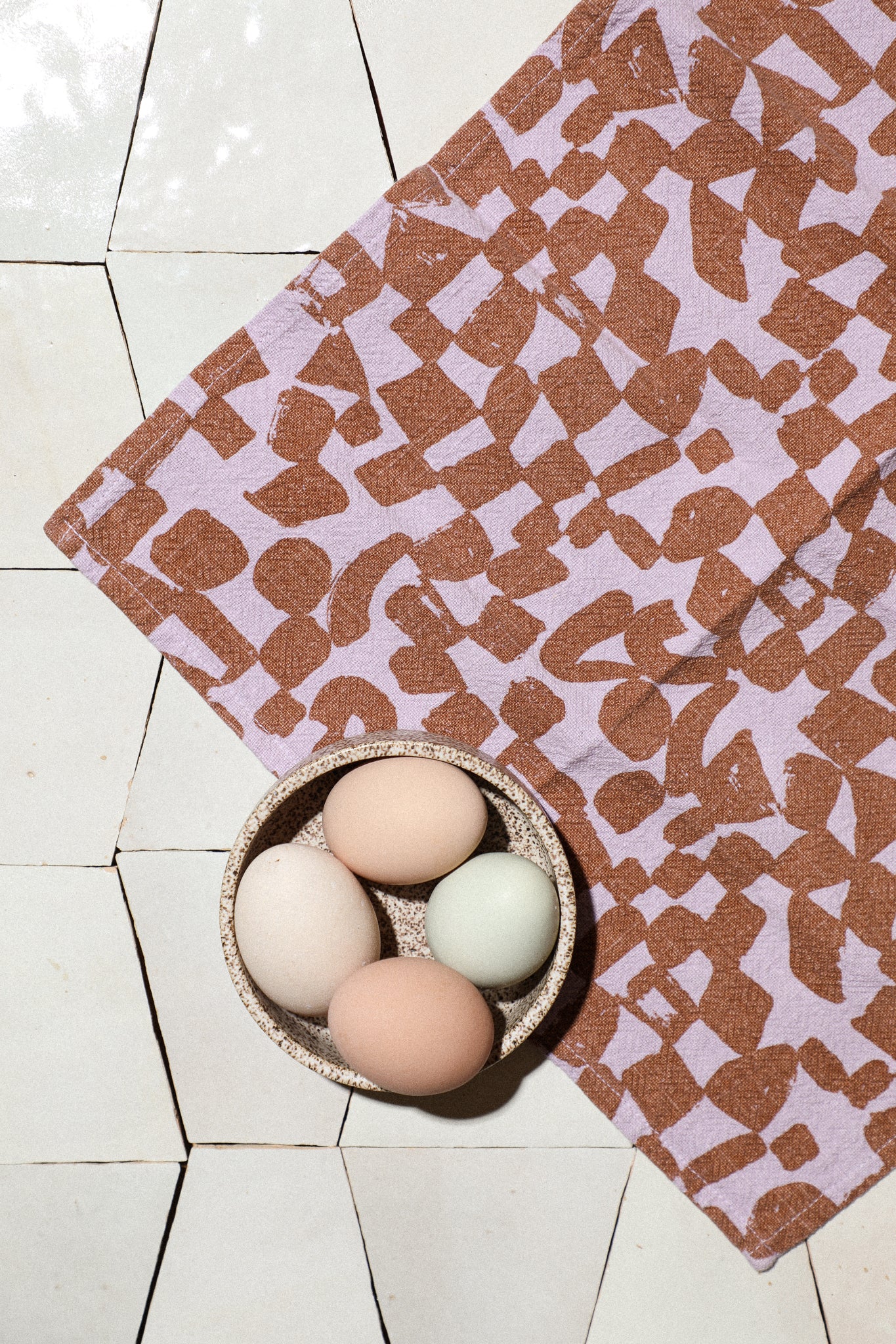 Checks Napkin Pair / Lavender + Amber