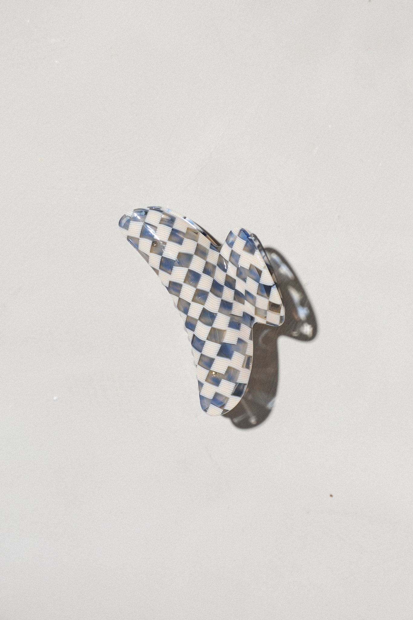 Blue Checkered Hair Clip