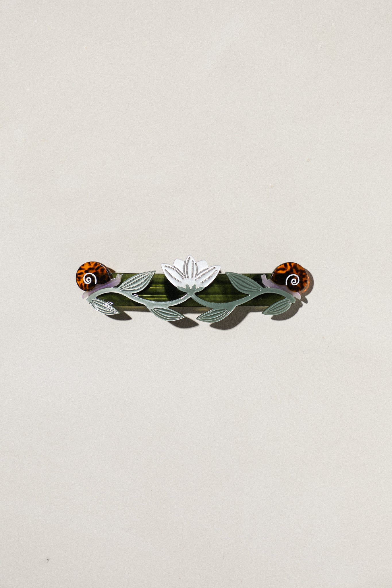 Lotus and Snail French Barrette