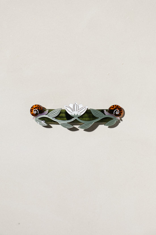 Lotus and Snail French Barrette