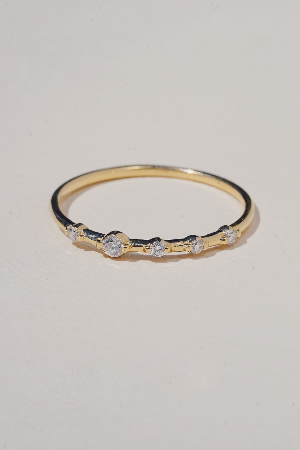Lennox Ring / White Diamond + 14K Gold