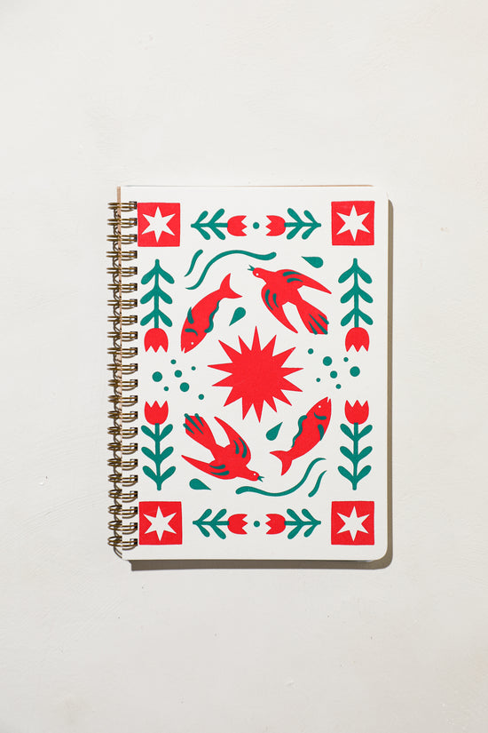 Folk Flower Spiral Notebook