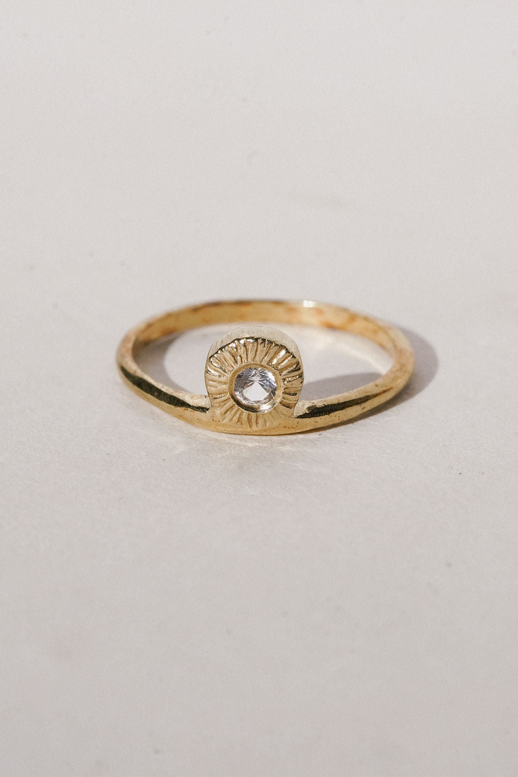 Load image into Gallery viewer, Side Solitaire Ring - Solid 14K Gold

