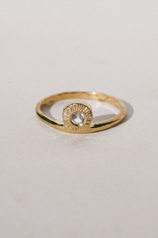 Load image into Gallery viewer, Side Solitaire Ring - Solid 14K Gold
