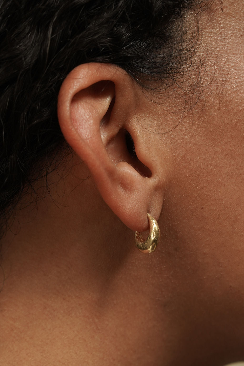 Lithic Hoops - 14K Gold