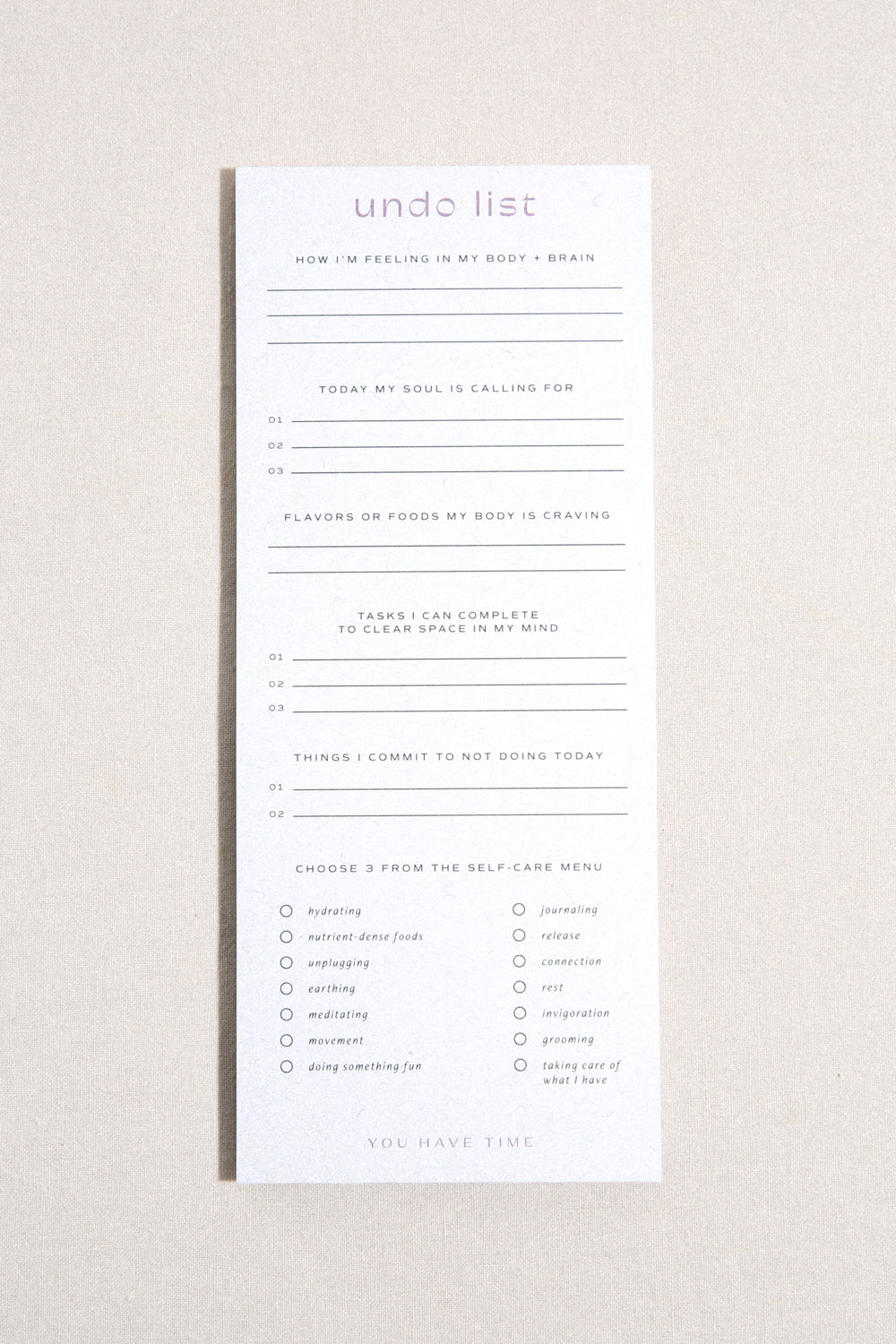 Undo List