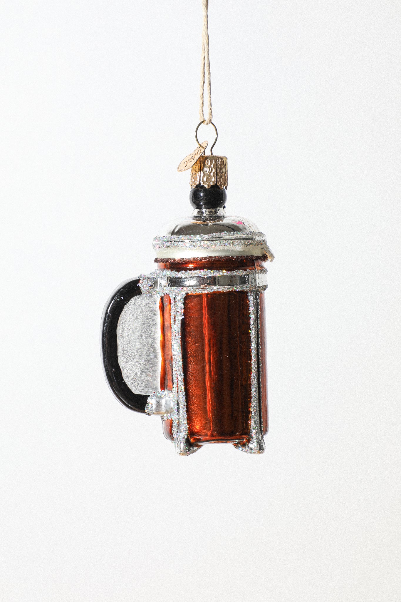 French Press Coffee Ornament Earthen