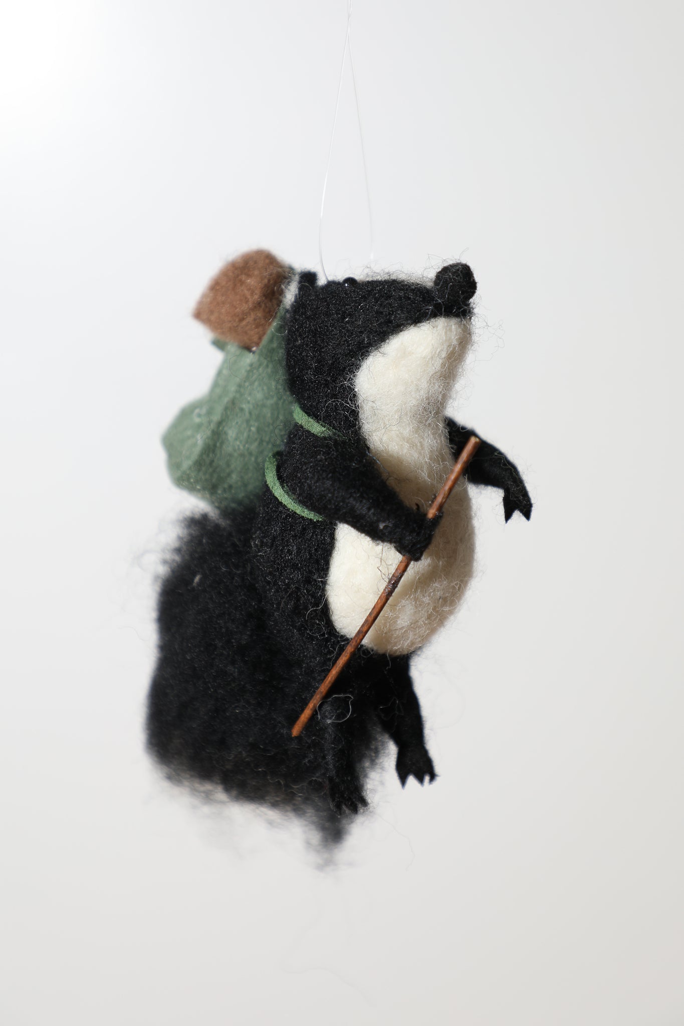 Hiking Badger Ornament