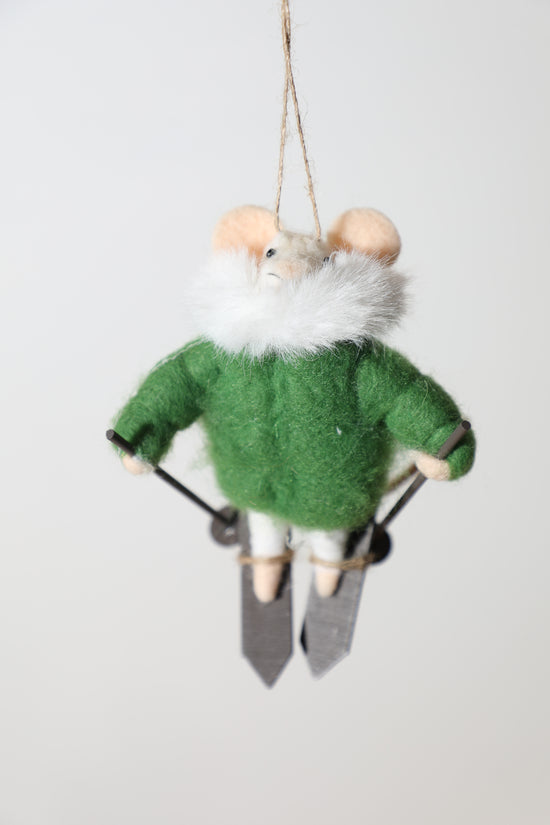 Skiing Mouse Ornament