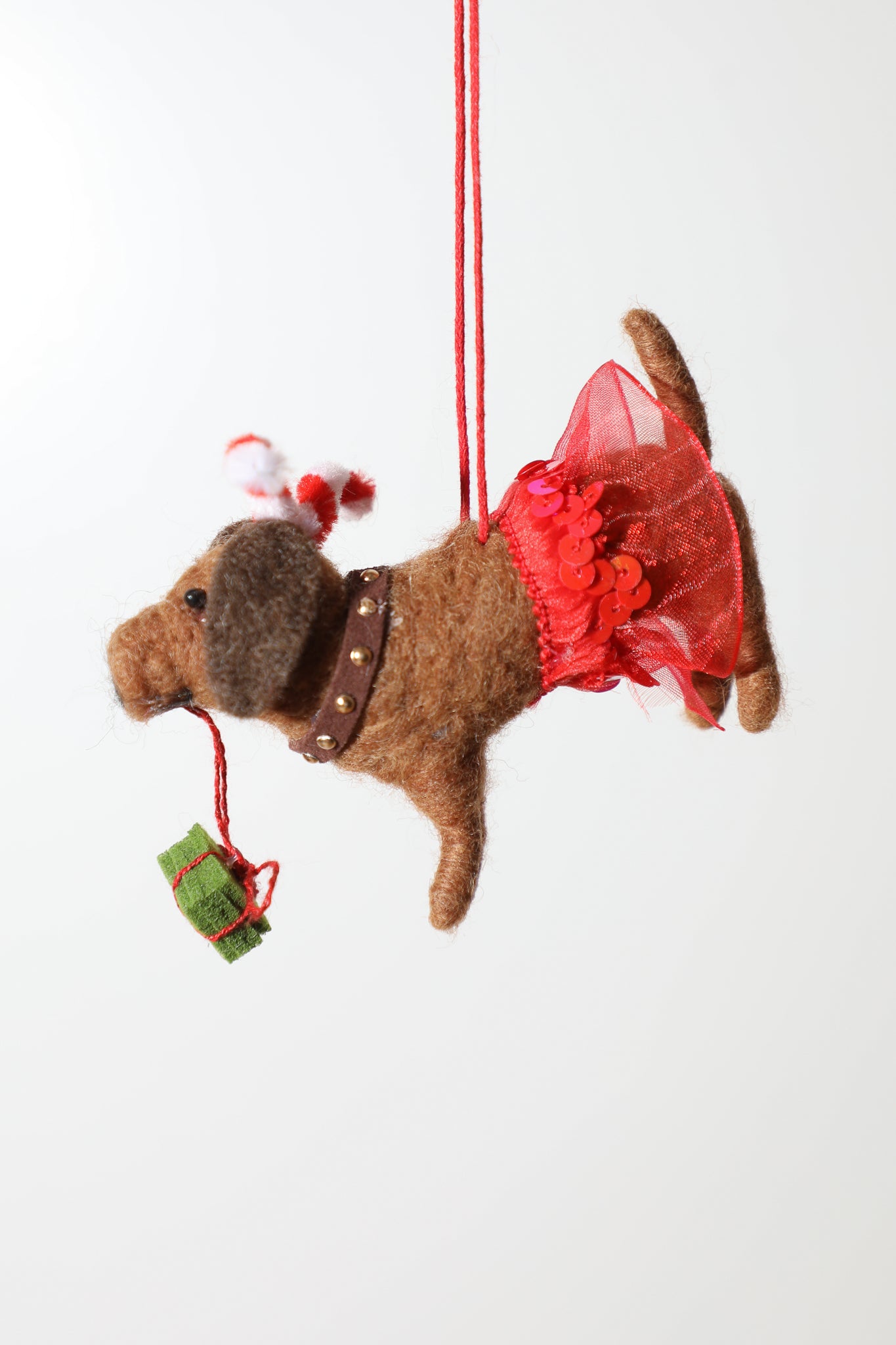Felted Dachshund Ornament
