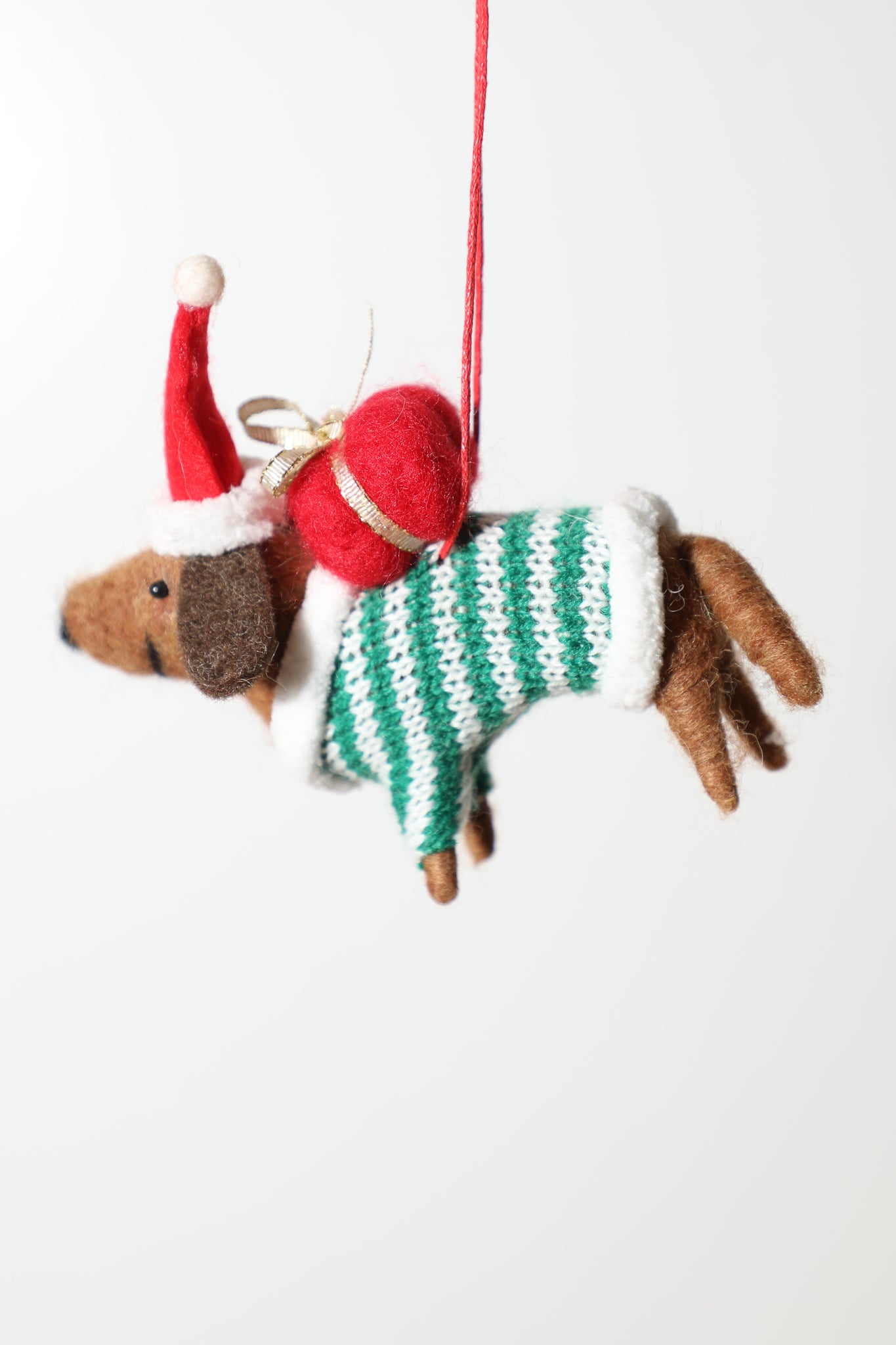 Felted Dachshund Ornament