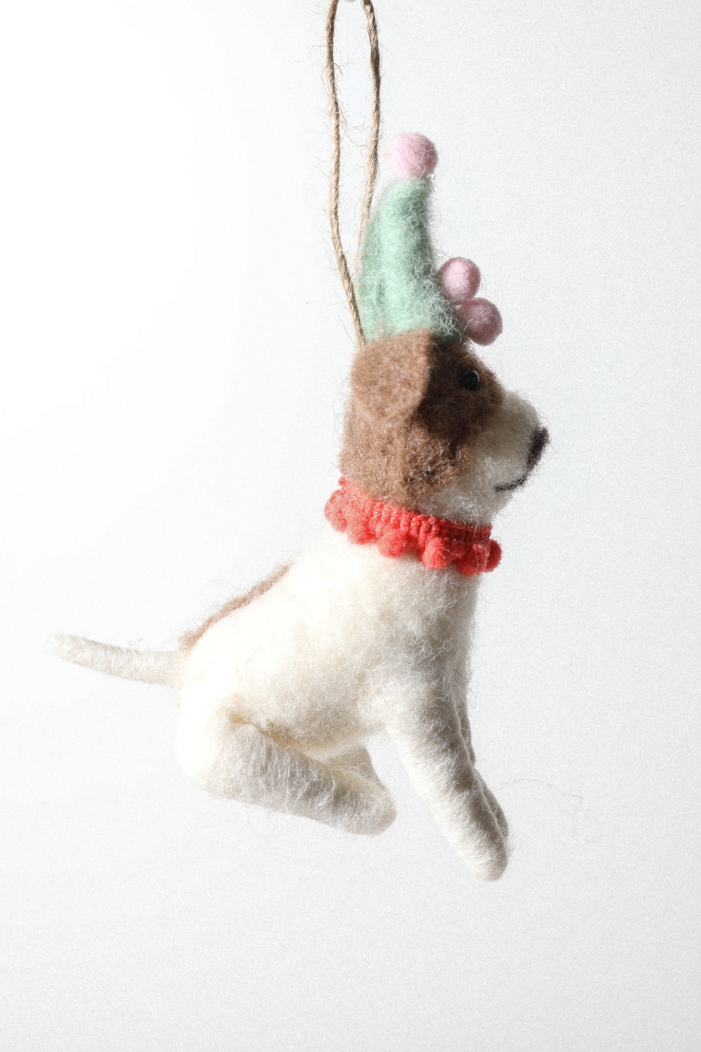 Felted Party Dog Ornament