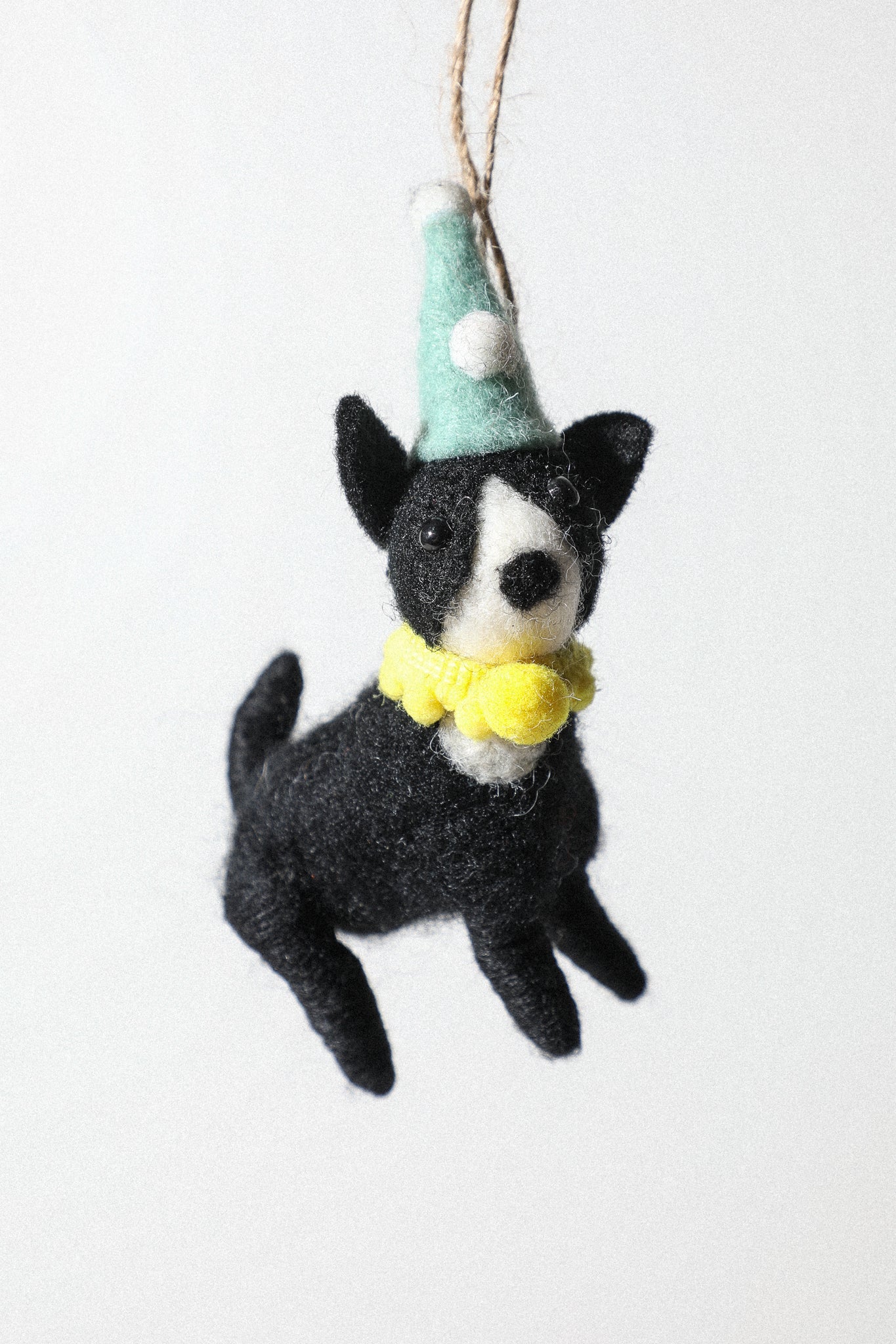 Felted Party Dog Ornament