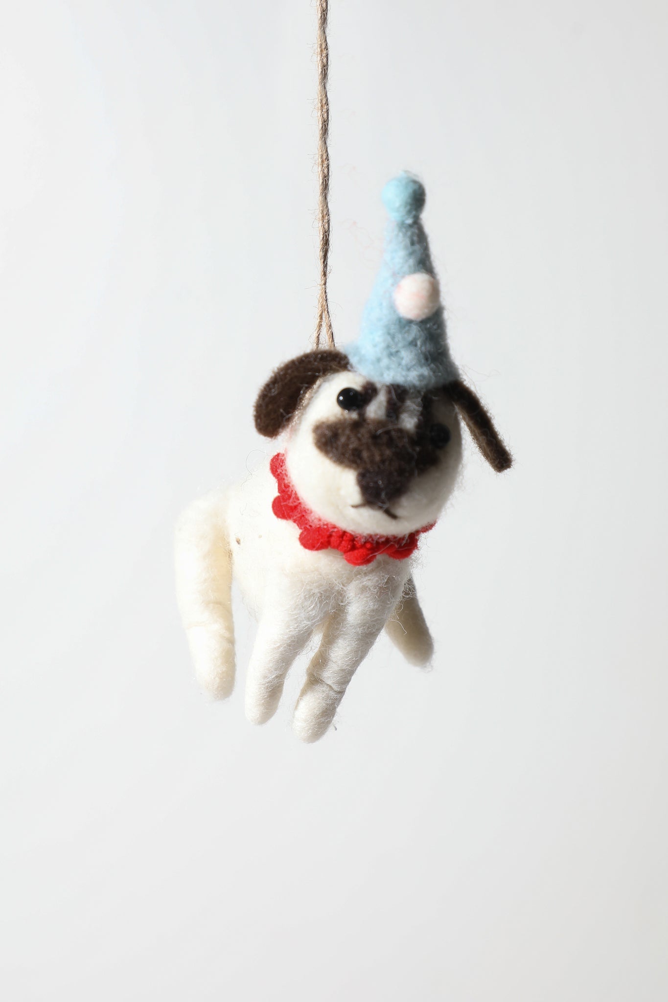 Felted Party Dog Ornament