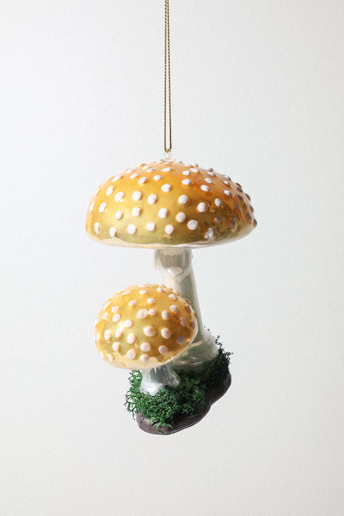 Twin Yellow Mushroom Ornament