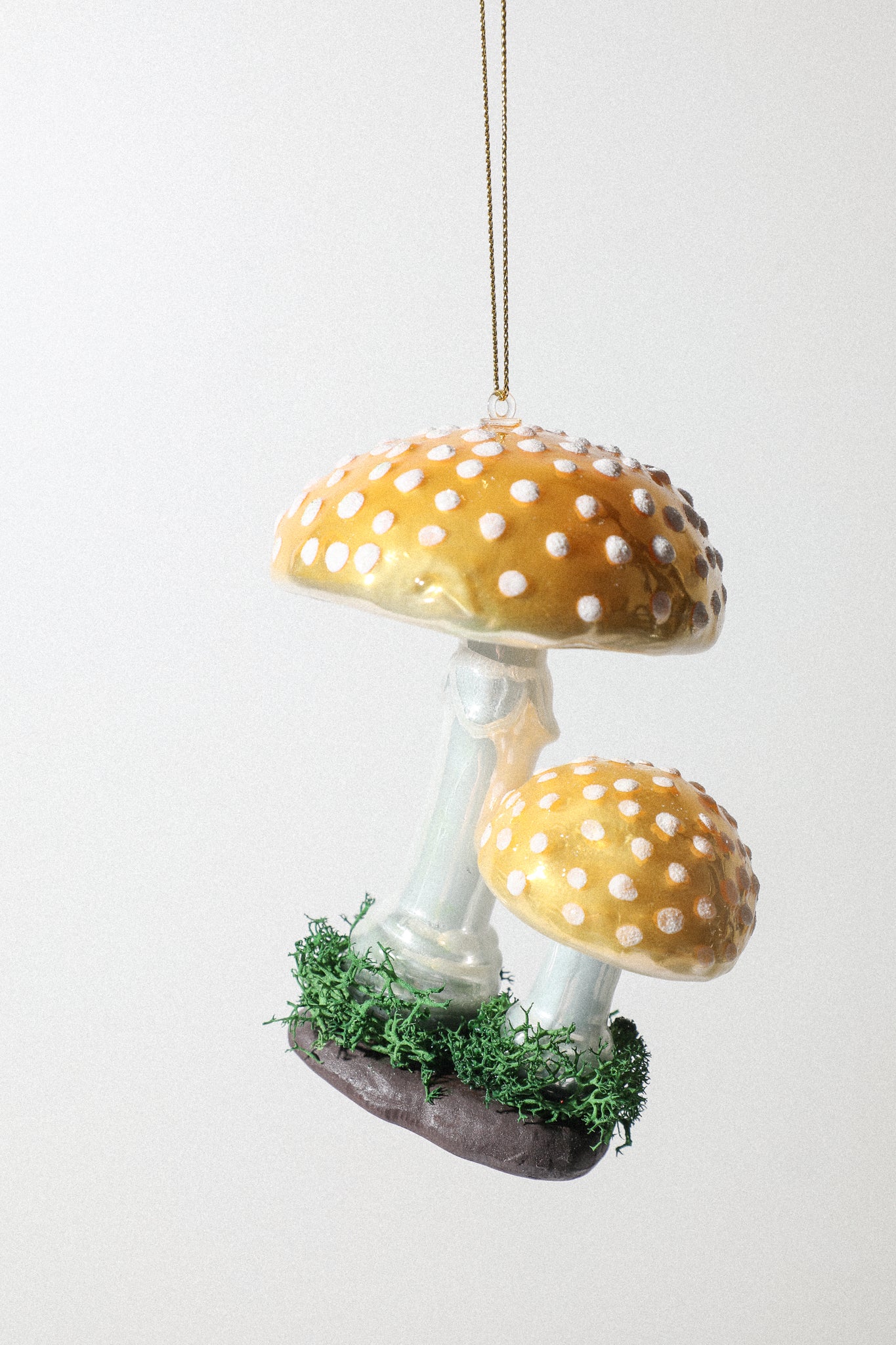 Twin Yellow Mushroom Ornament