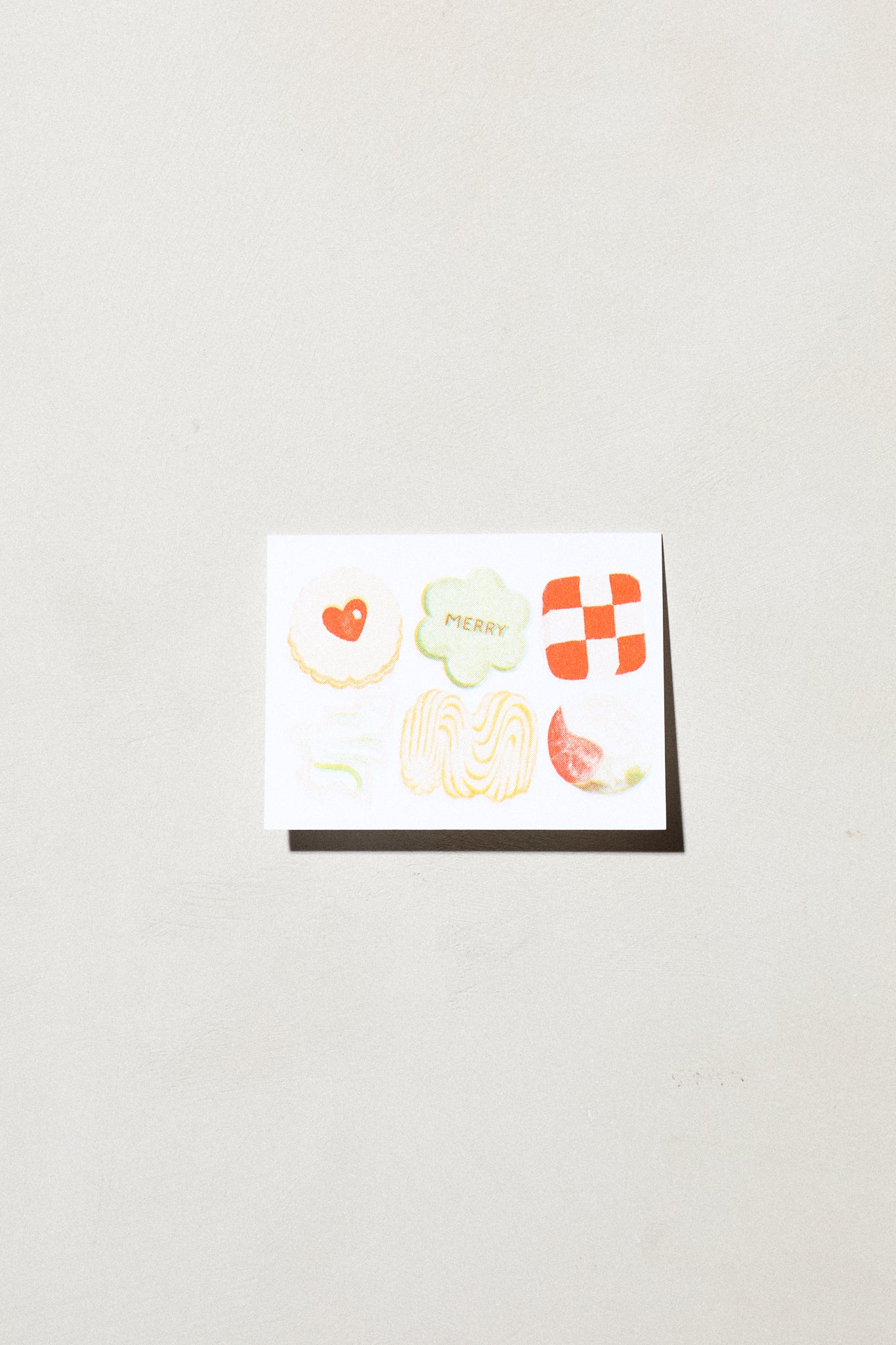 Holiday Cookies Mini Risograph Greeting Card