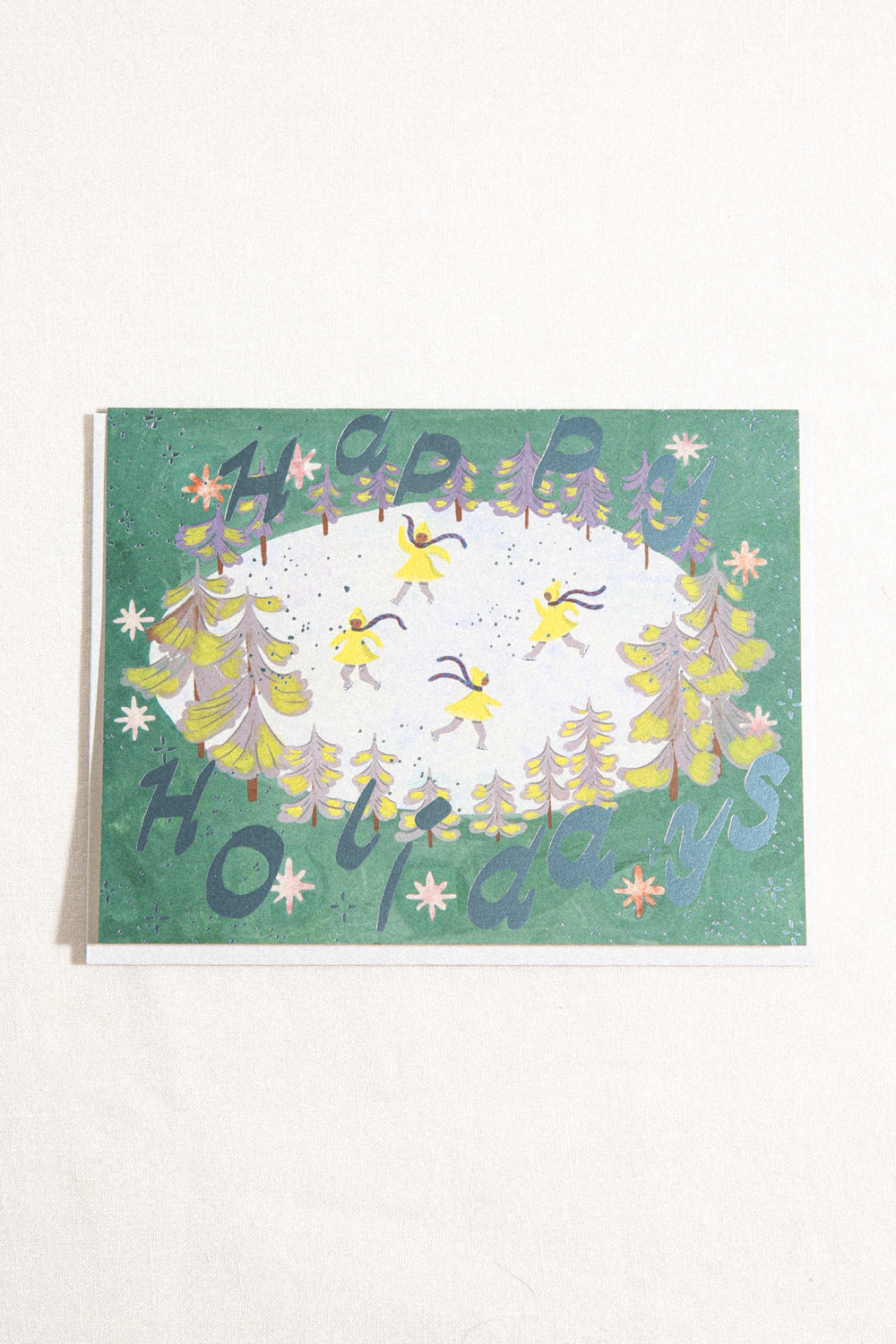 Holiday Ice Skaters Greeting Card