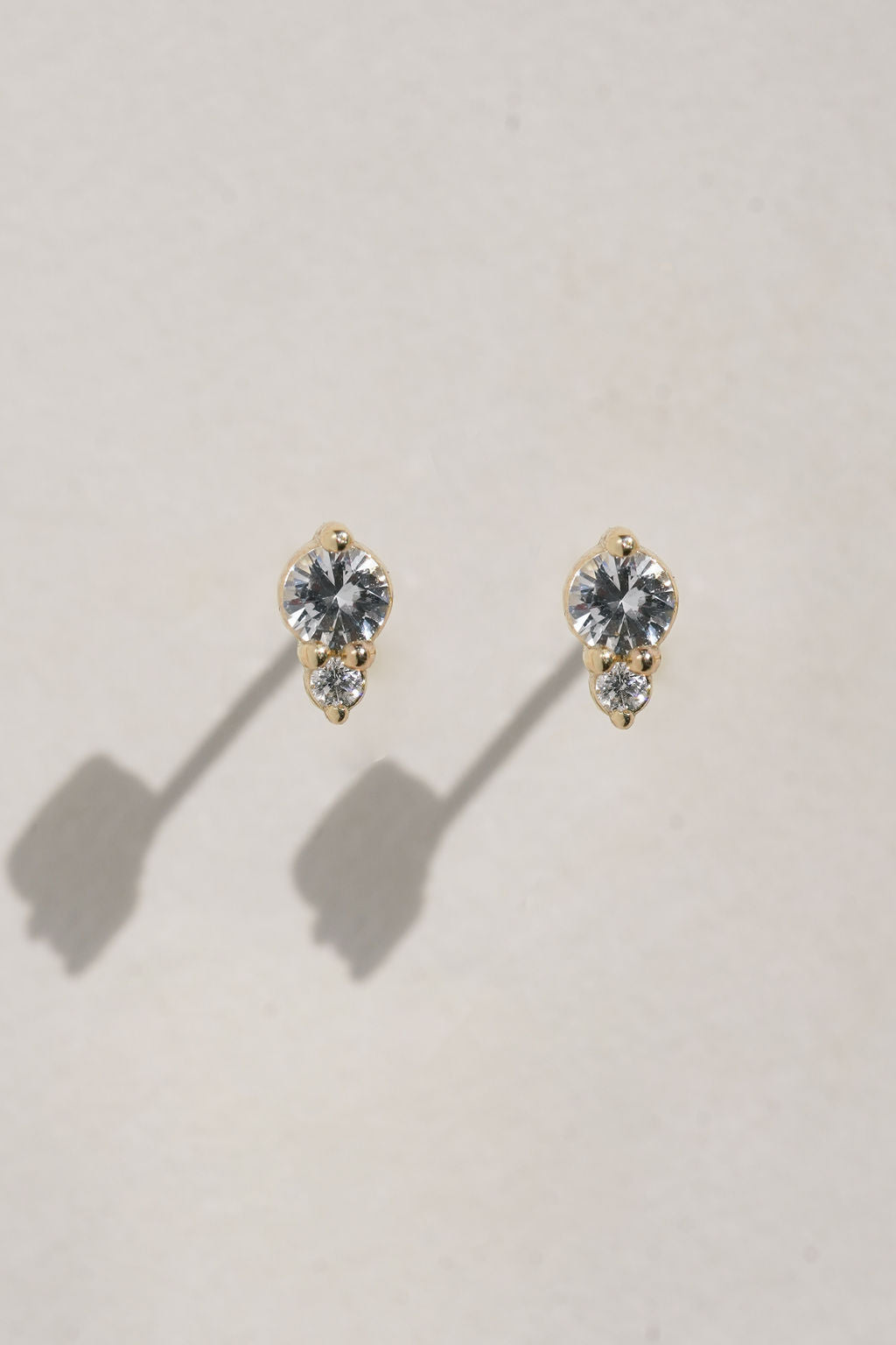 Load image into Gallery viewer, White Sapphire + Diamond Accent Studs
