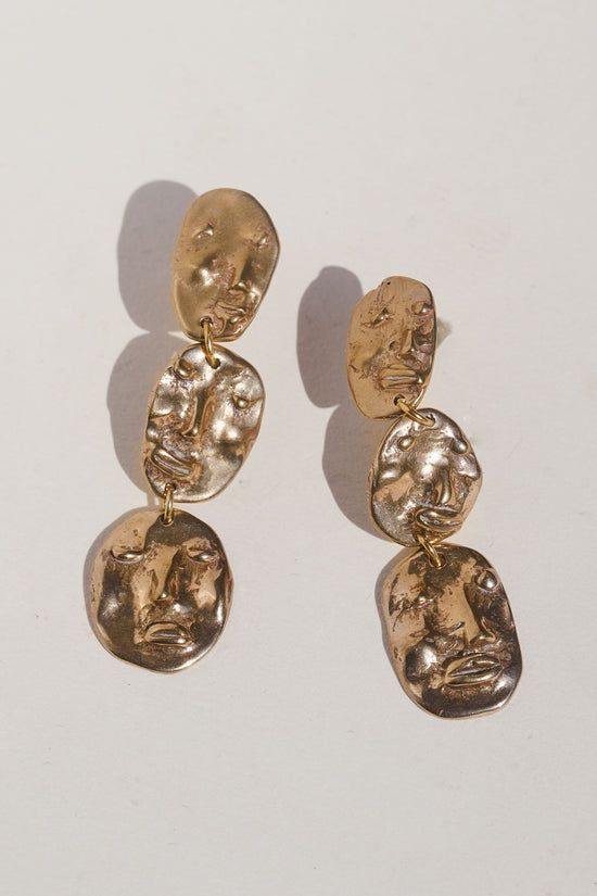 Load image into Gallery viewer, Face Droplet Earrings
