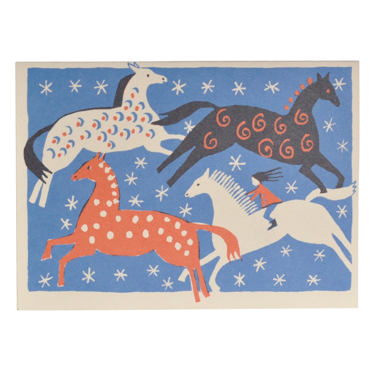 Four Horses Greeting Card