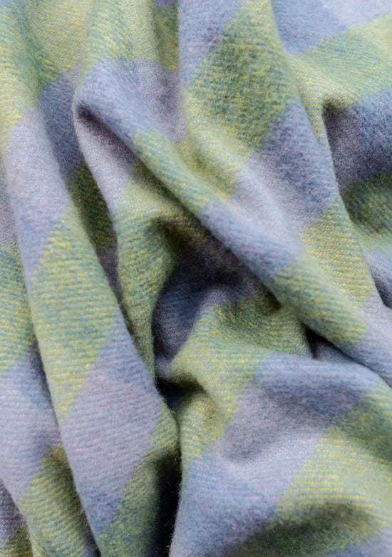 Green Gingham Recycled Wool Blanket