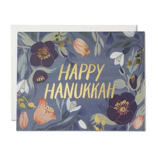 Load image into Gallery viewer, Hanukkah Flowers Greeting Card

