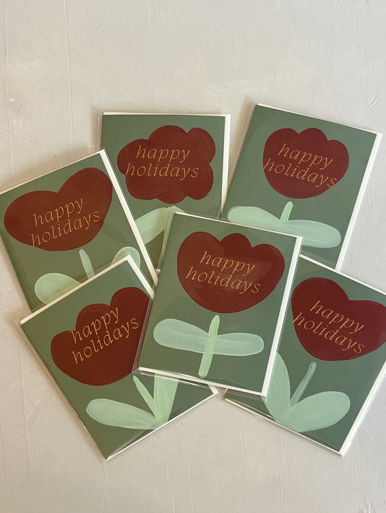 Happy Holidays Hand Painted Greeting Card