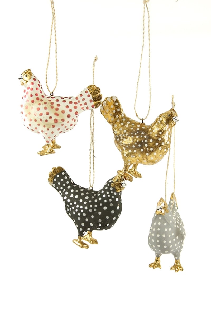 Polka Dot Chicken Ornament