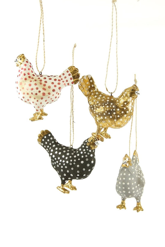 Polka Dot Chicken Ornament