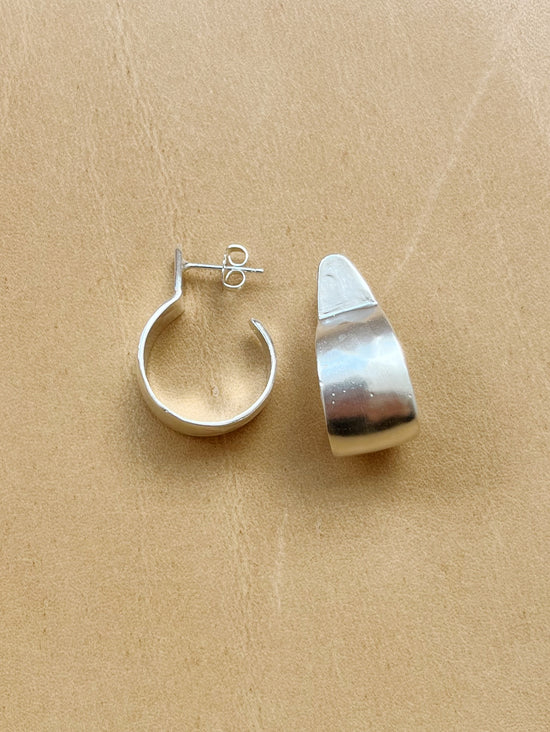 Shield Hoops - Sterling Silver