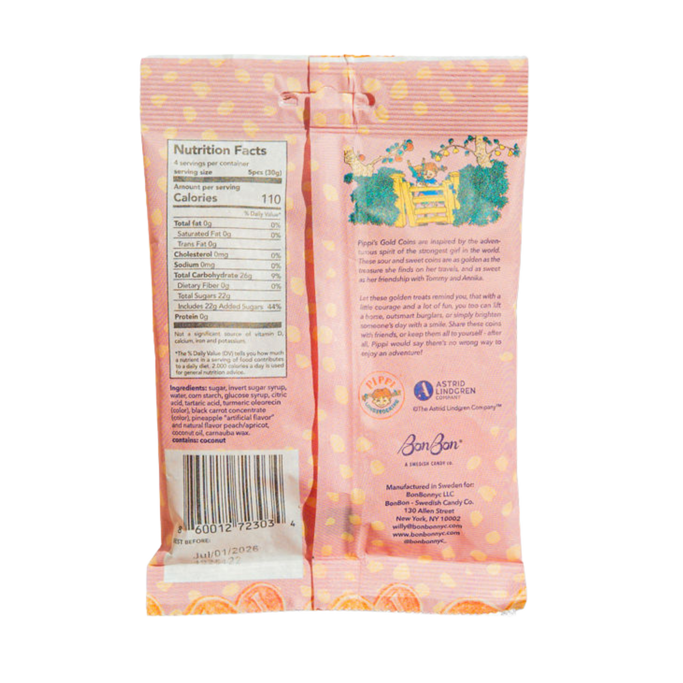 Pippi Longstocking’s Sour Gold Coin Gummies