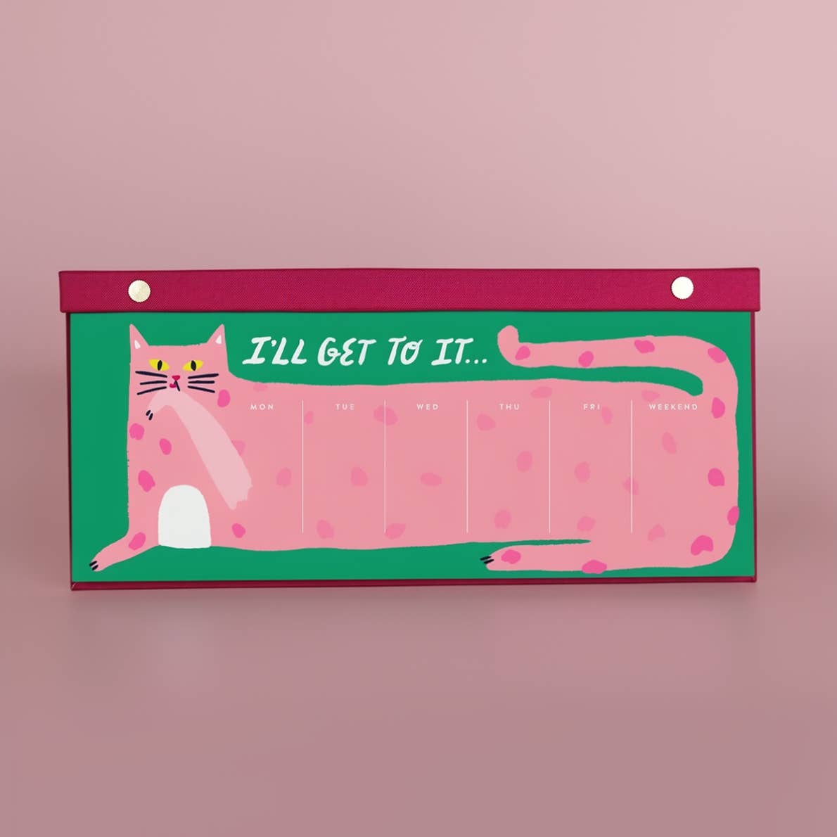 Pink Cat Weekly Planner Pad
