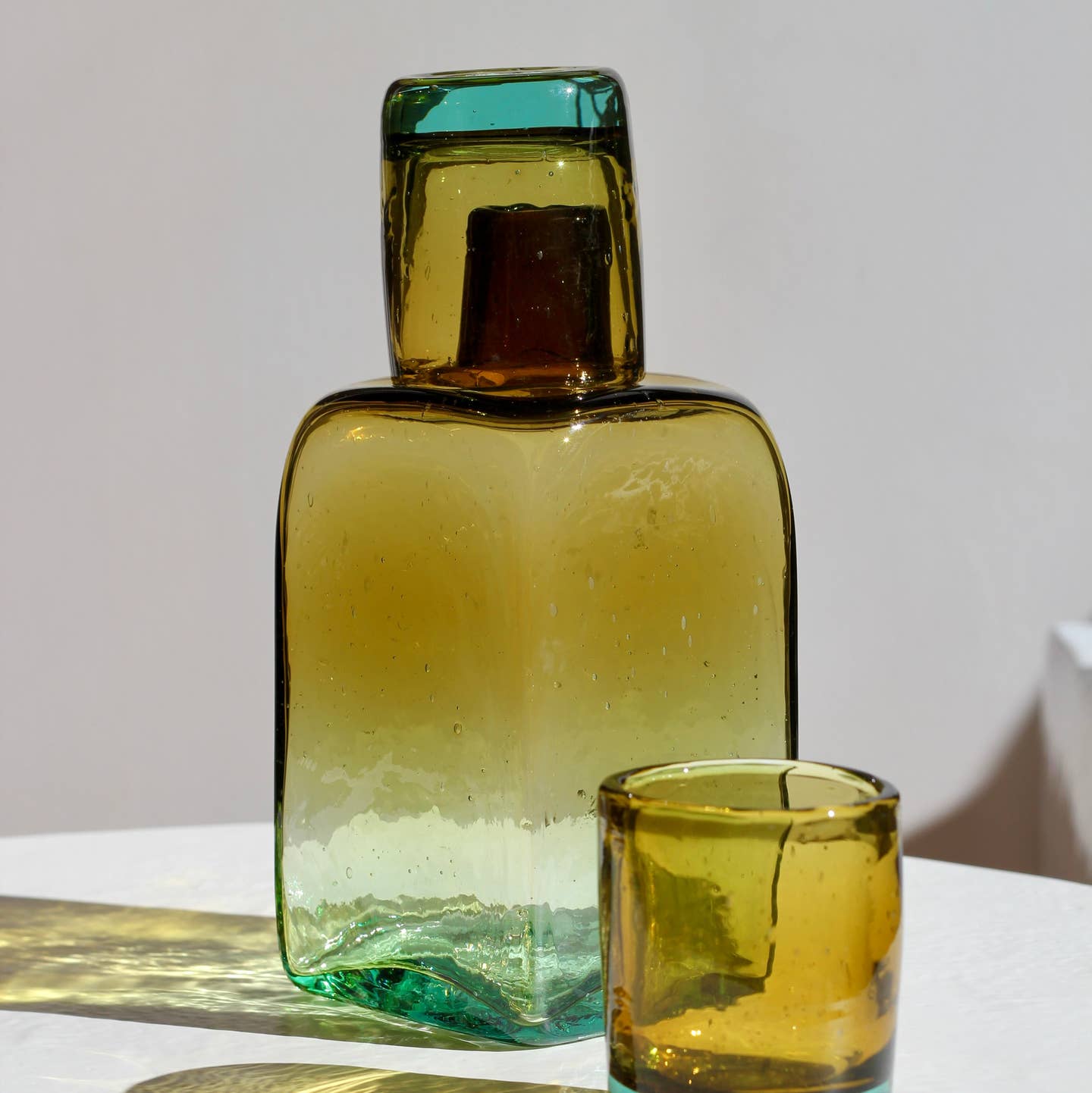 Sunflower Handblown Carafe