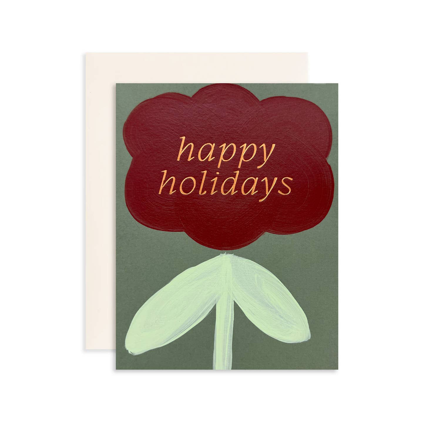 Happy Holidays Hand Painted Greeting Card