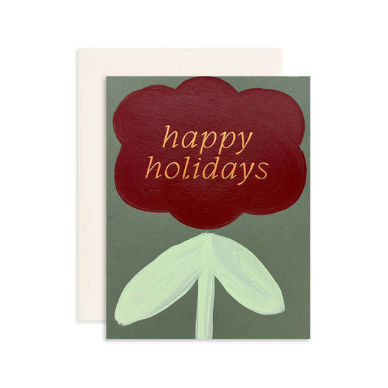 Happy Holidays Hand Painted Greeting Card