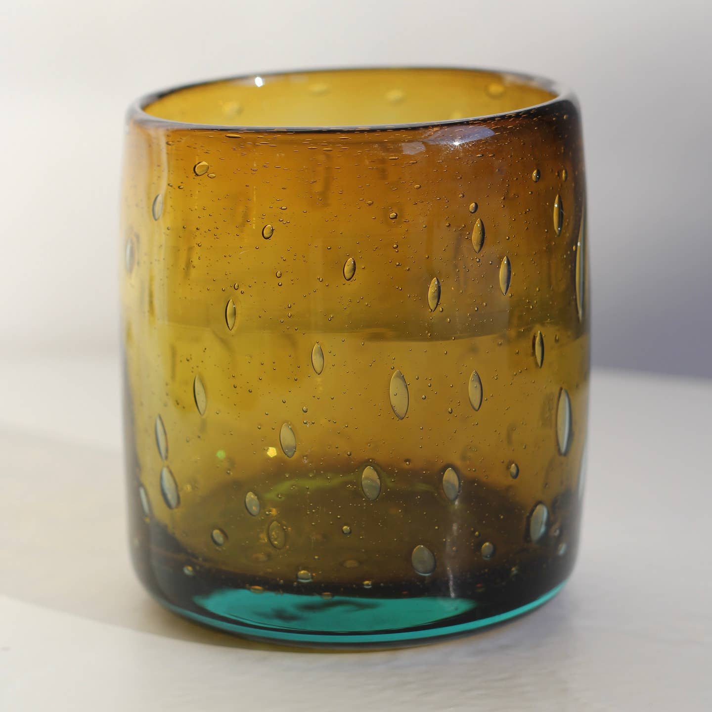 Sunflower Bubbly Handblown Glass
