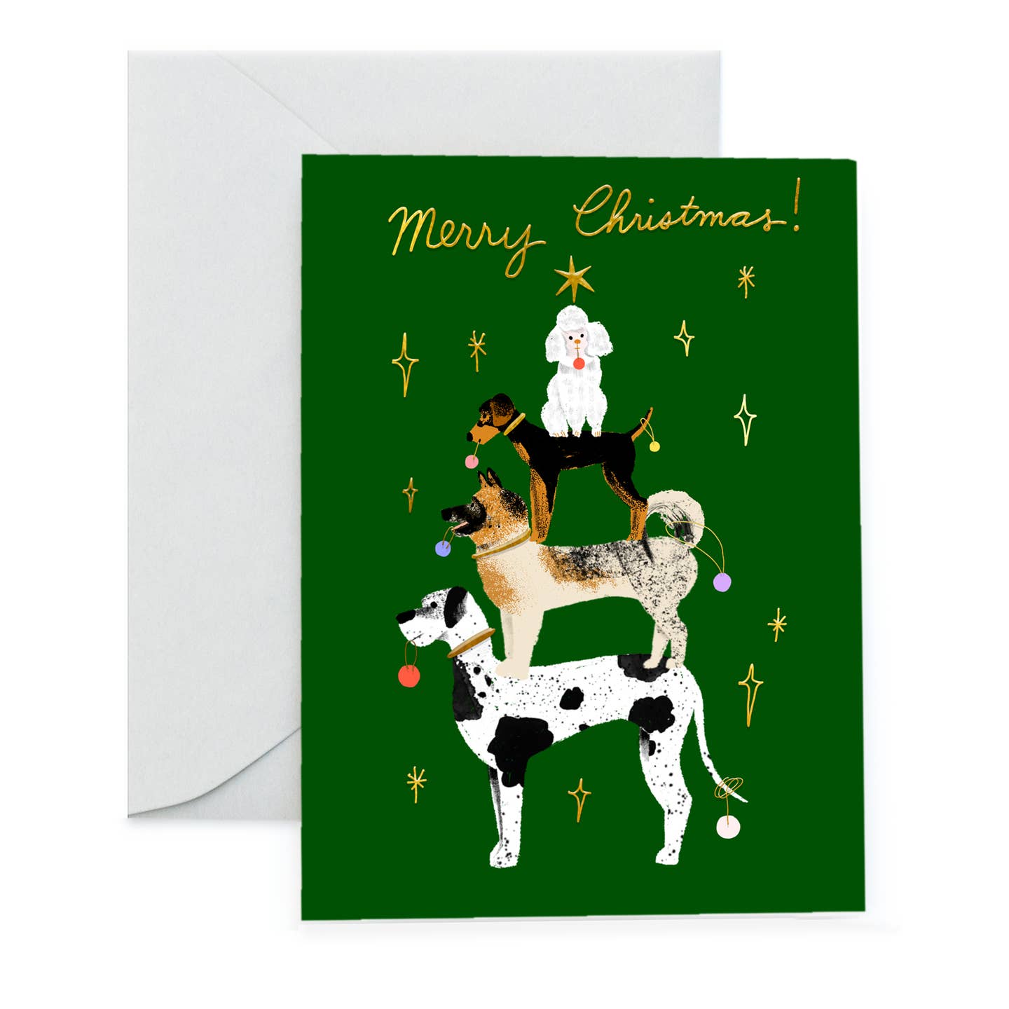 Merry Christmas Dogs Greeting Card