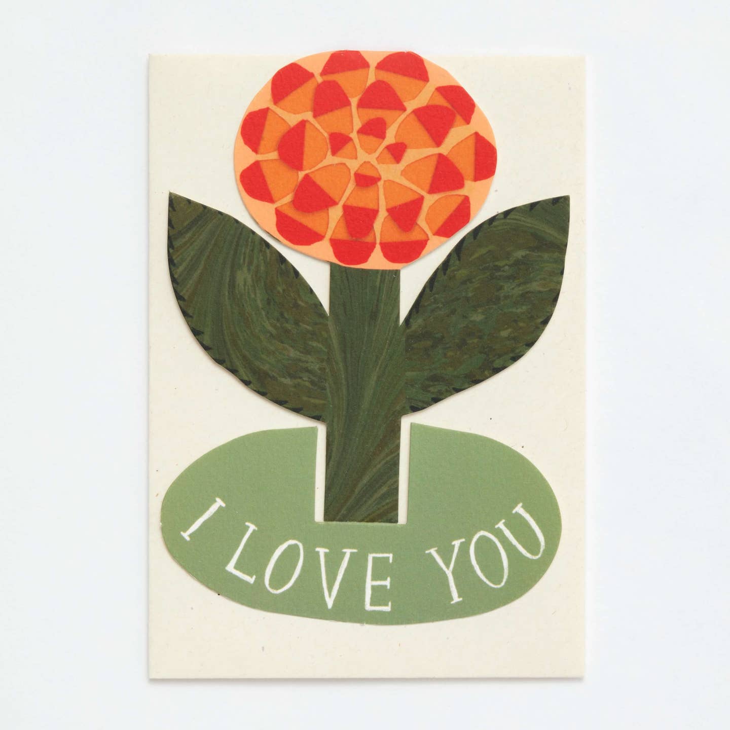 Love You Flower Standing Greeting Card