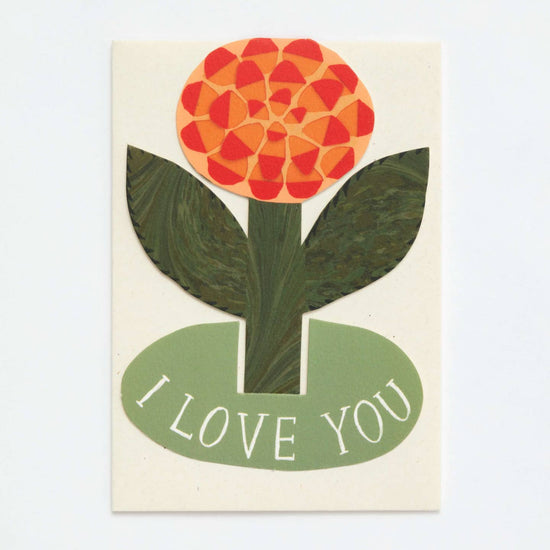 Love You Flower Standing Greeting Card