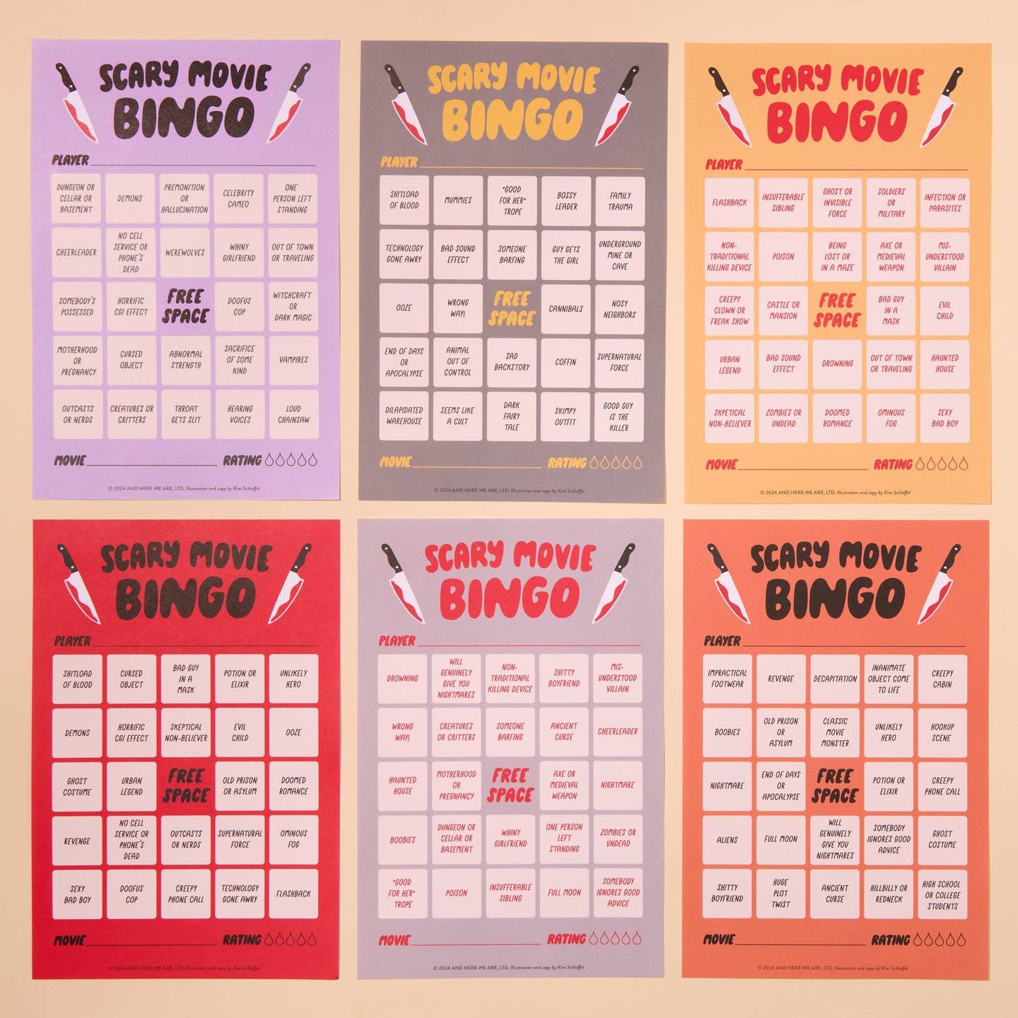 Scary Movie Bingo