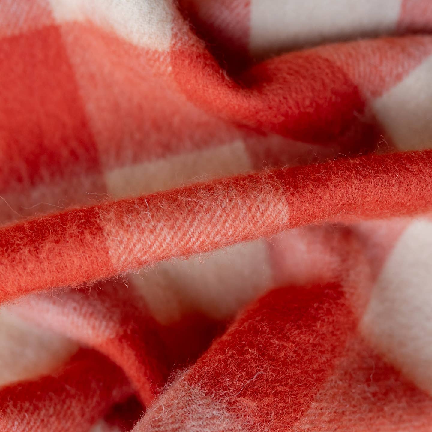 Lambswool Scarf in Orange Gingham