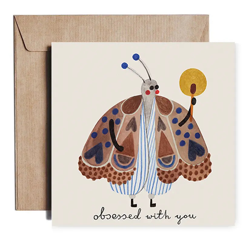 Obessed Moth Greeting Card