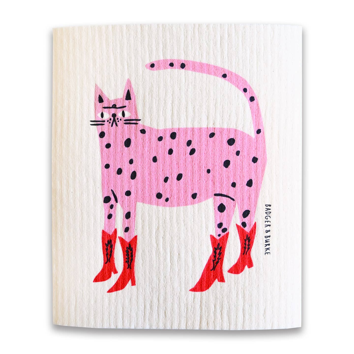Pink Cowboy Kitty - Sponge Cloth